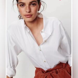 Ba&sh Darla white cotton button down shirt